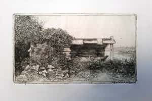 Gerrit de Jong - Ets - Bootje in de polder - 21585 verkocht voor € 50!