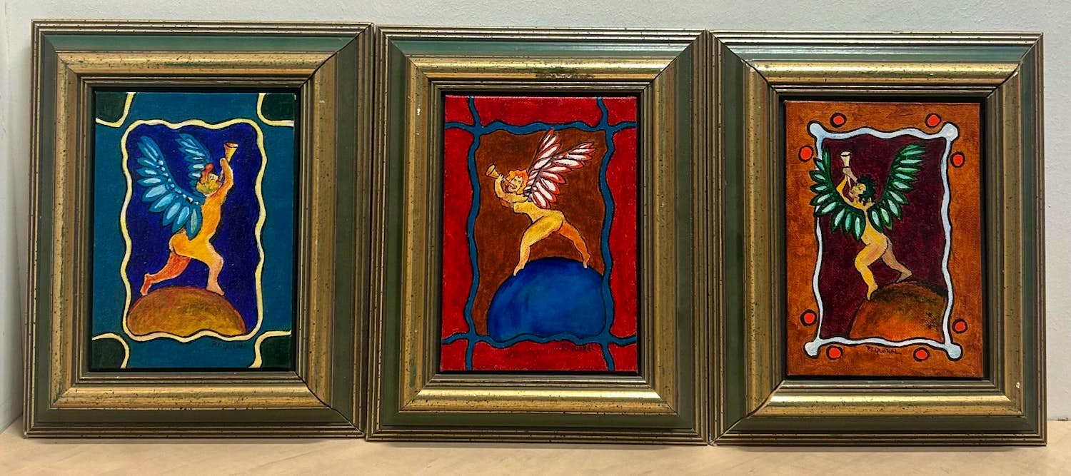 Piet Quekel - Lot van 3 schilderijtjes. Wilon, Ralia, Gobul. kopen? Bied vanaf 90!