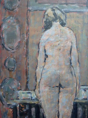 Anton Voorzanger - staand ruggelings naakt in interieur kopen? Bied vanaf 150!