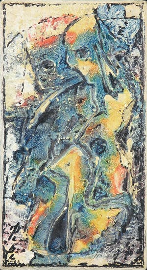 Bram Pihl - Olieverf op paneel, Pasteuze abstracte compositie kopen? Bied vanaf 100!