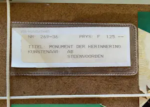 Ab Steenvoorden - Monument der herinnering kopen? Bied vanaf 39!