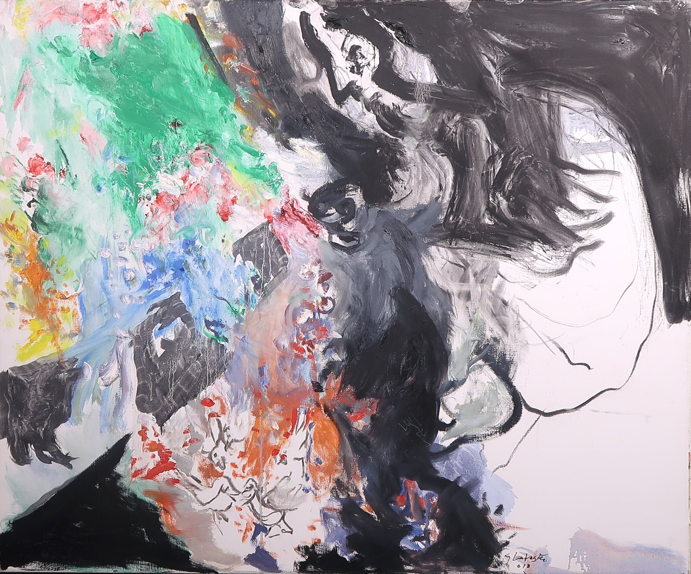 Ger Lataster - Olieverf op doek, Zonder titel verkocht voor € 1900!