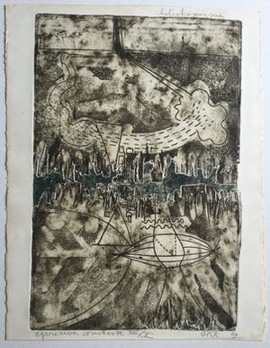 Kees Okx - Heliotropisme | unieke en zeldzame ets (E.A. VII/X) - in bijzondere wissellijst kopen? Bied vanaf 89!