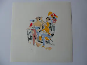 Nic Jonk - Zeefdruk, titel, Twee vriendinnen, Limited Edition kopen? Bied vanaf 40!