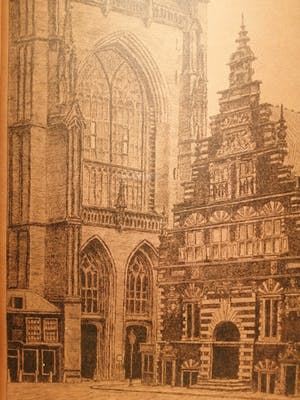 Adriaan Terhell - onder pseudoniem C. de Zeeuw Stadsgezicht "Vleesch Hal, Haarlem" kopen? Bied vanaf 25!