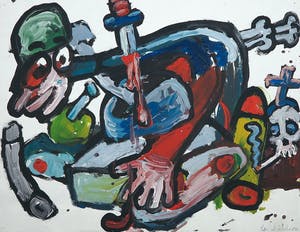 Peter Klashorst - Acryl op papier, Zonder titel kopen? Bied vanaf 50!