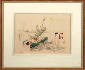 Gaston Hoffmann - Kleurenets, Institute de beaute - Ingelijst verkocht voor € 120!