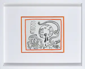 Keith Haring - Zeldzame litho uit het portfolio Against all odds - Ingelijst kaufen? Bieten Sie von 1!