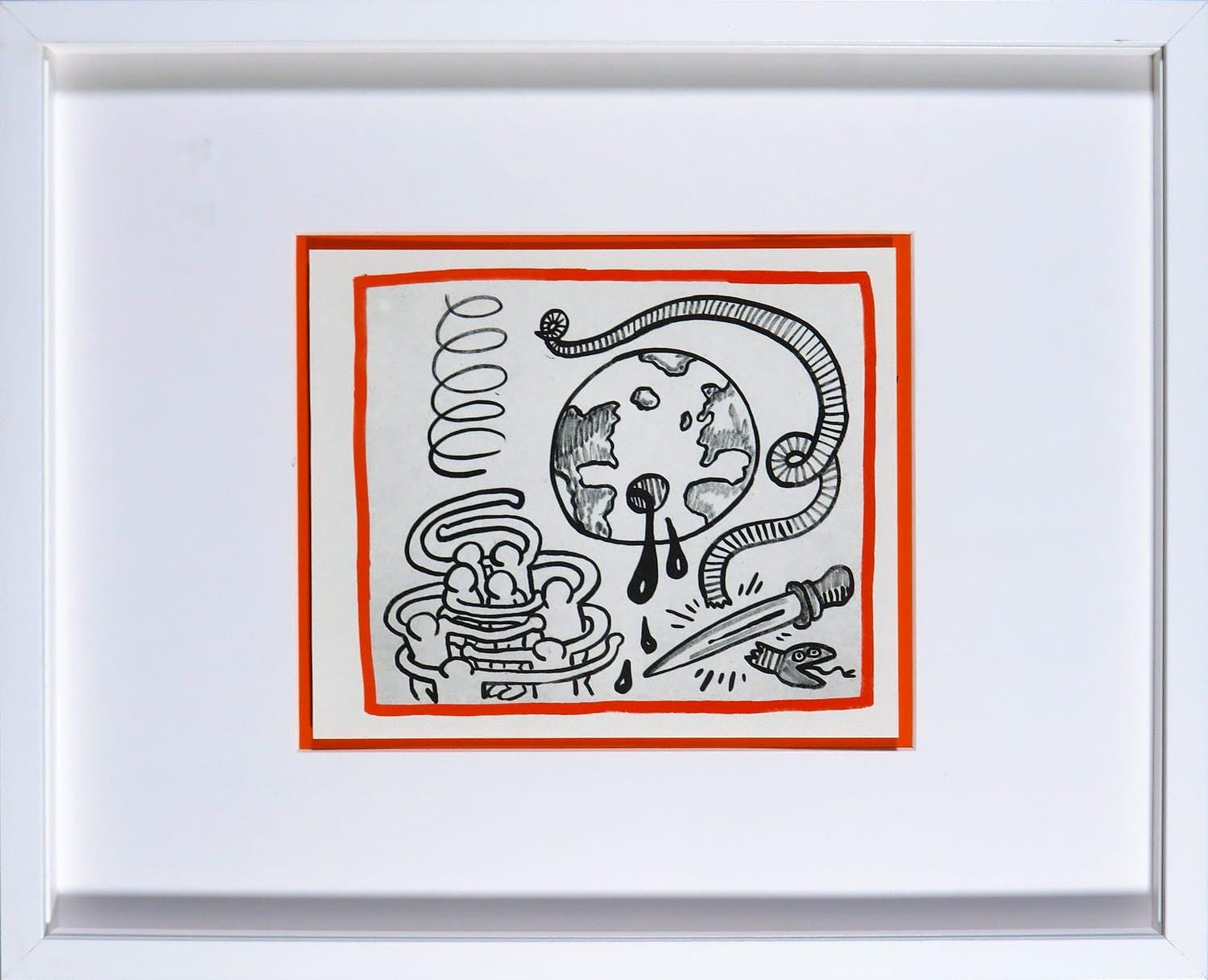 Keith Haring - Zeldzame litho uit het portfolio Against all odds - Ingelijst kopen? Bied vanaf 1!