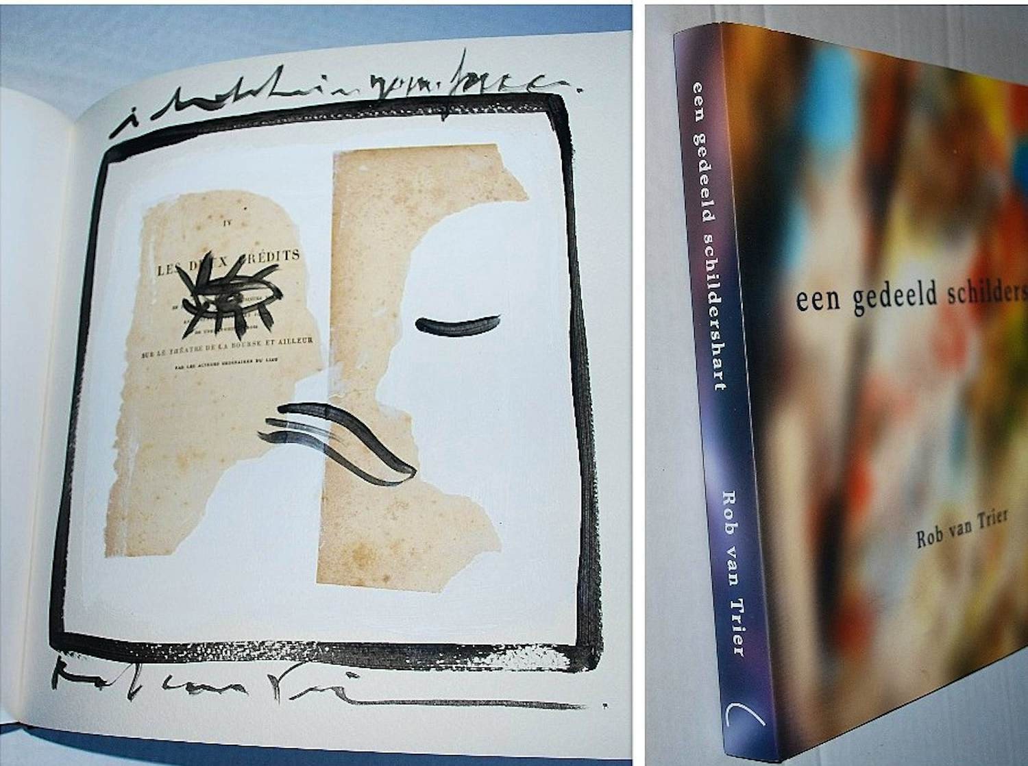 Buy Rob van Trier - Collage op papier, geplaatst in het monumentale boek 'een gedeeld schildershart'? Bid from 75!