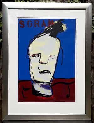 Herman Brood - 5 Gram, zeefdruk (prachtig ingelijst, best groot) verkocht voor € 1!