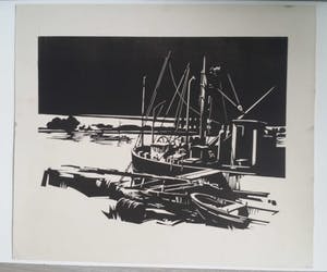 Niet of onleesbaar gesigneerd - Vissersschepen in de haven. kopen? Bied vanaf 10!