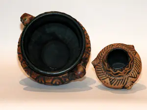 Jasba - Aztec-serie : bloempot 1549/20 en vaasje 150/12 | West Germany Pottery kopen? Bied vanaf 25!
