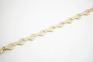 177 - Elegante 14krt gouden bi-color dames armband - gefaseerd afgewerkt kopen? Bied vanaf 165!