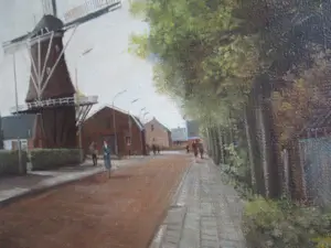 Peter Motz - Molen in de Dorpsstraat. kopen? Bied vanaf 75!