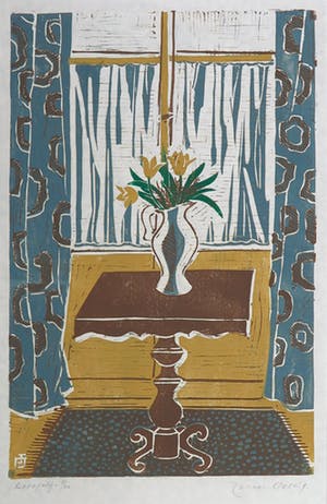 Jeanne Bieruma Oosting - Linosnede, Stilleven kopen? Bied vanaf 70!