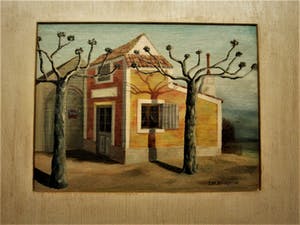 Erna van Mondfrans - Fraai verstild realistisch olieverf "Huis in de Provence Frankrijk" gesigneerd kopen? Bied vanaf 60!