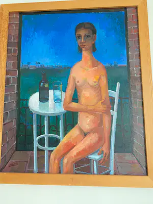 Willem Chabot - Meisje op balkon uitkijkend over Rotterdam kopen? Bied vanaf 750!