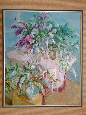 Jan Zwaan - Groot werk: Stilleven met seringen kopen? Bied vanaf 200!