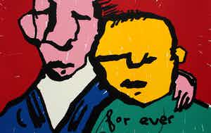 Herman Brood - grote zeefdruk: For ever (Friends) verkocht voor € 375!