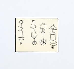 Jan Roede - Tekening, Zonder titel (met certificaat van echtheid!) verkocht voor € 50!