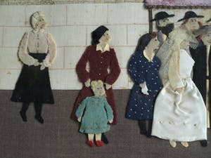 Curiosa - Textielkunst , Joodse bruiloft – gesigneerd en ingelijst kopen? Bied vanaf 1!
