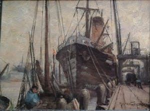 Joseph van de Wall Perne - Vrachtschip aan de kade kopen? Bied vanaf 190!