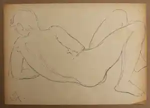 Will Ameln - Künstler der Neue Sachlichkeit Männerakt original Zeichnung signiert Mann nackt kaufen? Bieten Sie von 50!