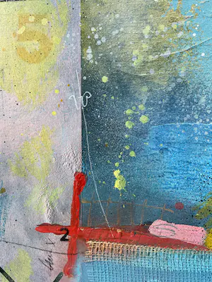 Theo Koster - Zeefdruk en collage op doek - Zonder titel (met ophangsysteem) kopen? Bied vanaf 40!