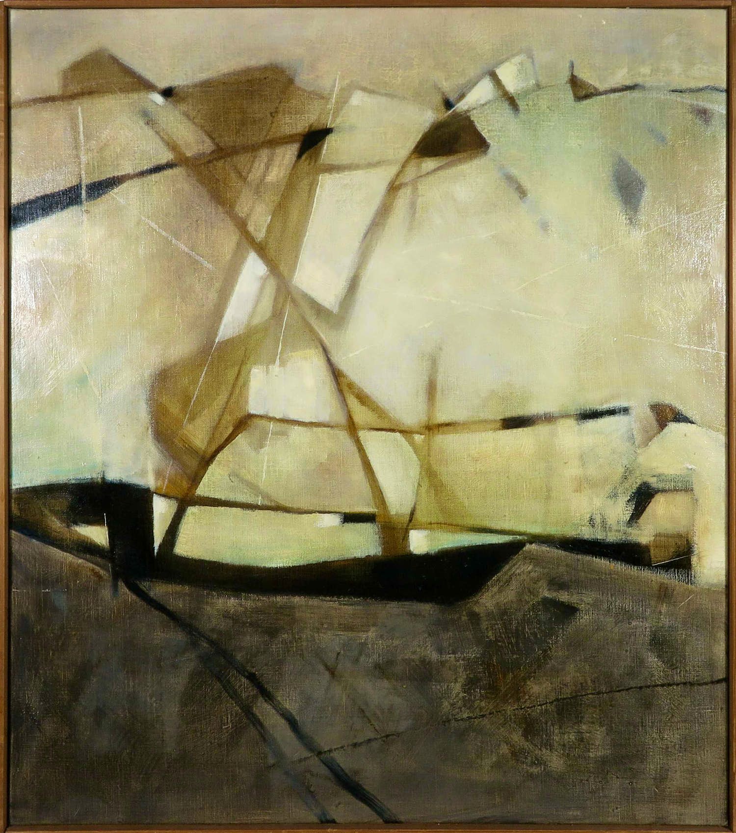 Evelien Scheffer - Olieverf op doek, Landschap - Ingelijst (Groot) verkocht voor € 100!