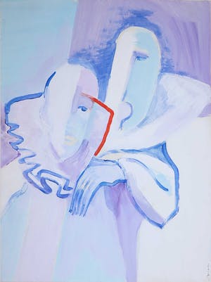 Joe Wols - Acryl op papier, Twee figuren kopen? Bied vanaf 1!