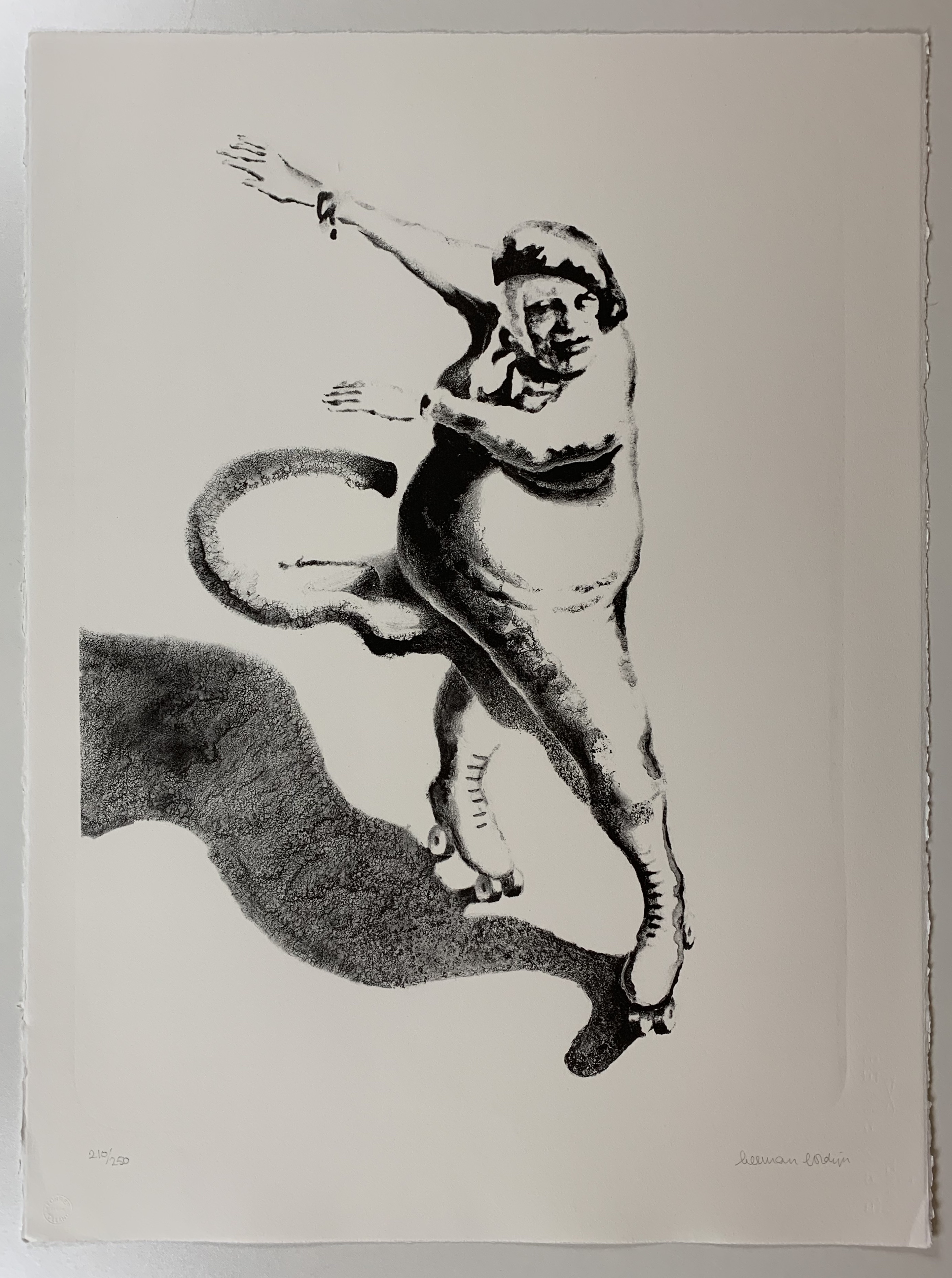 Buy Herman Gordijn - litho - 'Rolschaatser'? Bid from 69!