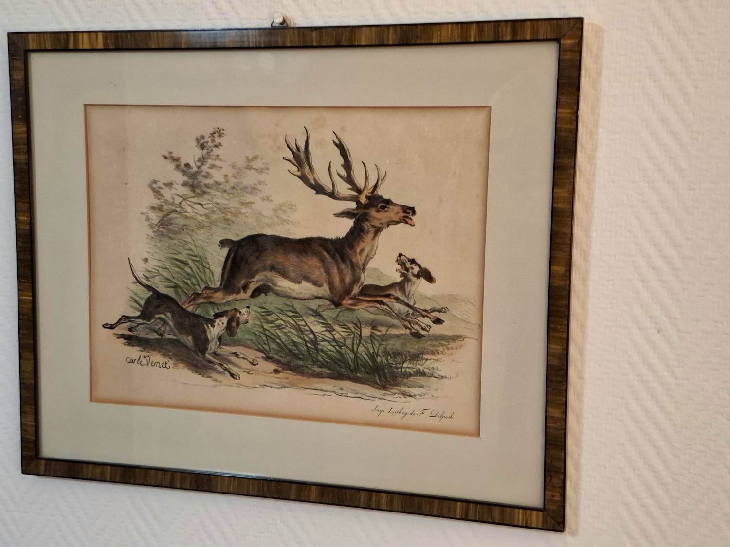 Carle Vernet - Handingekleurde litho jachttafreel kopen? Bied vanaf 35!