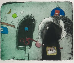 Michel van Overbeeke - Kleurenets met bladgoud, If I had a dream - Ingelijst kopen? Bied vanaf 40!