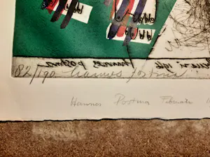 Hannes Postma - "Hors series" handgekleurde Ets -1966 - "twee armlengten" kopen? Bied vanaf 40!