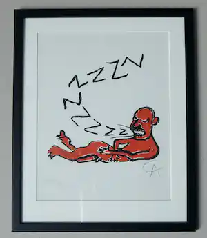 Alexander Calder - Lettera Z Photolithographie 1974 Bolaffi Arte signiert, gerahmt verkauft für € 170!