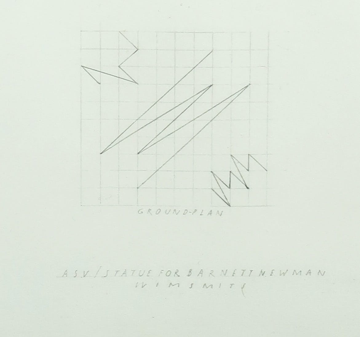 Wim Smits - Acryl op papier, Statue for Barnett Newman - Ingelijst kopen? Bied vanaf 130!