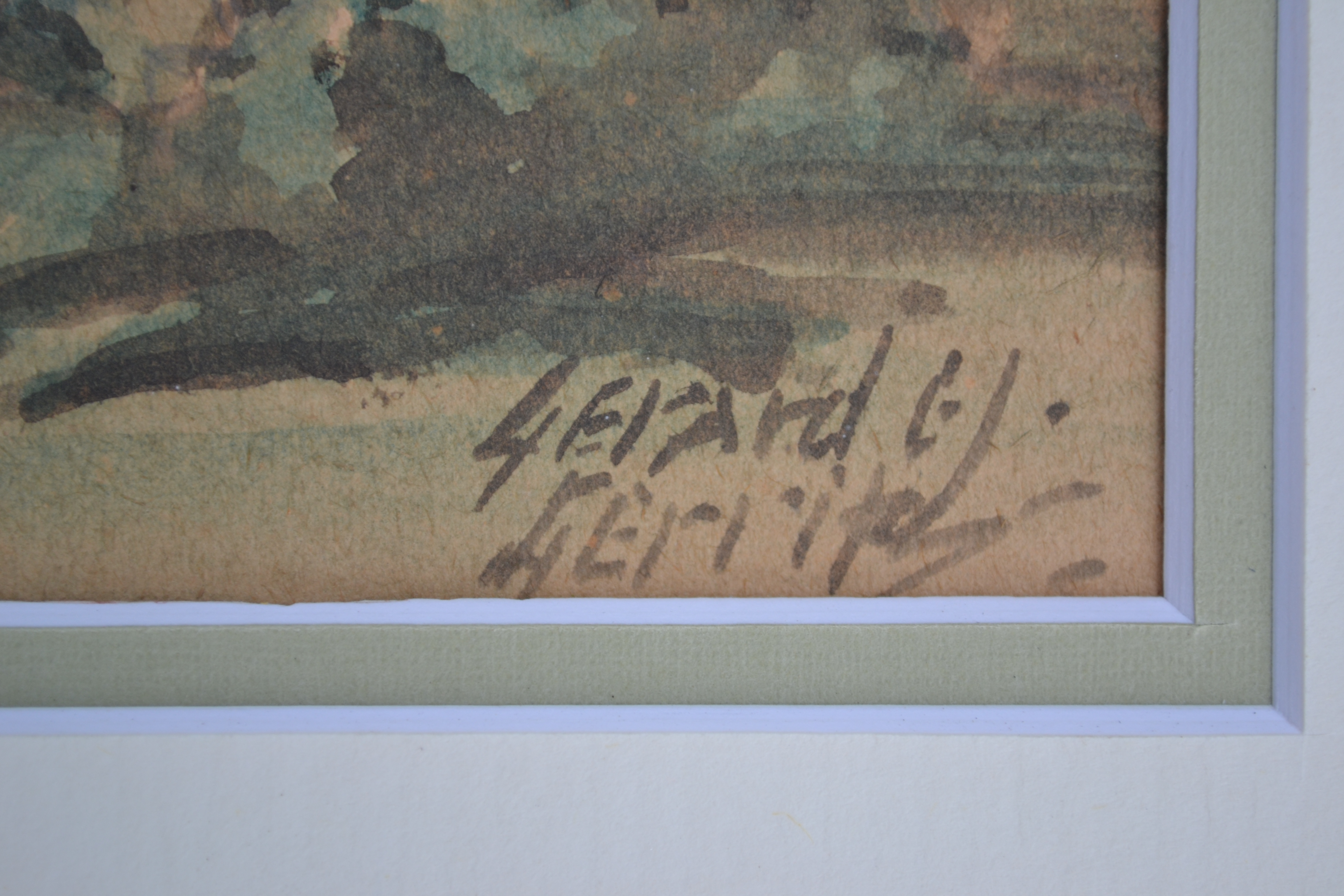 Gerard Christiaan J Gerrits - Brabants landschap met molen - aquarel kopen? Bied vanaf 1!