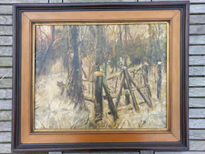 Onbekend - Boszicht met vos in sneeuw kopen? Bied vanaf 50!