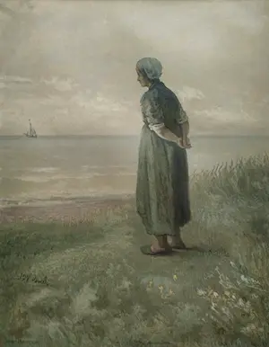 Jozef Israels - scene afscheid aan zee - lithografie, ingelijst kaufen? Bieten Sie von 75!
