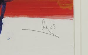 Arty Grimm - Gemengde techniek op papier, Abstracte compositie - Ingelijst kopen? Bied vanaf 100!