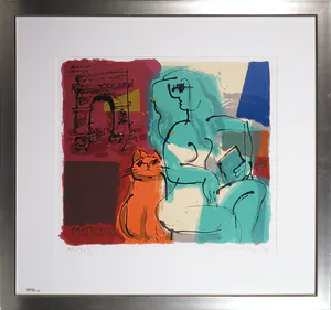 Michael Leu - Zeefdruk, An Afternoon in the Summer - Ingelijst kopen? Bied vanaf 80!