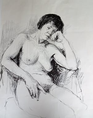 Aat Veldhoen - Zittend naakt kopen? Bied vanaf 30!