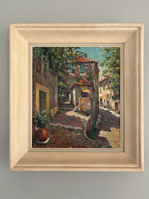 Frans van Genesen - Mediterraans spel van licht en schaduw met warme kleuren kopen? Bied vanaf 100!