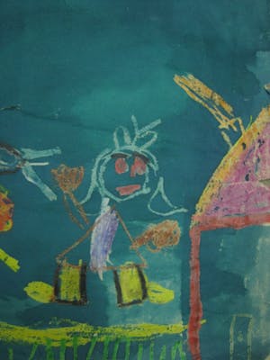 Ernst Vijlbrief - Jaren 60 - Leuke kinderlijke Aquarel "FEEST!" gesigneerd kopen? Bied vanaf 10!