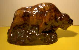 Niet of onleesbaar gesigneerd - Stier, gebakken en geglazuurd verkocht voor € 1!