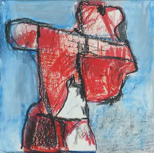 Piet Schoenmakers - Krijttekening, La femme perdu - Ingelijst kopen? Bied vanaf 100!