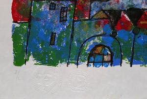 Theo Tobiasse - La Malle volante, litho op dik japans papier kopen? Bied vanaf 195!