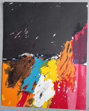 Eugene Brands - Litho, Streaming against black. Nieuwe houten lijst met museumglas. kopen? Bied vanaf 275!