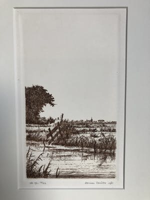 Harmen Kooistra - Landschap met zicht op dorp kopen? Bied vanaf 25!